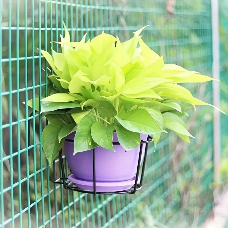 Practical Planter Holder with Sturdy Metal Frame for Balconies and Patios
