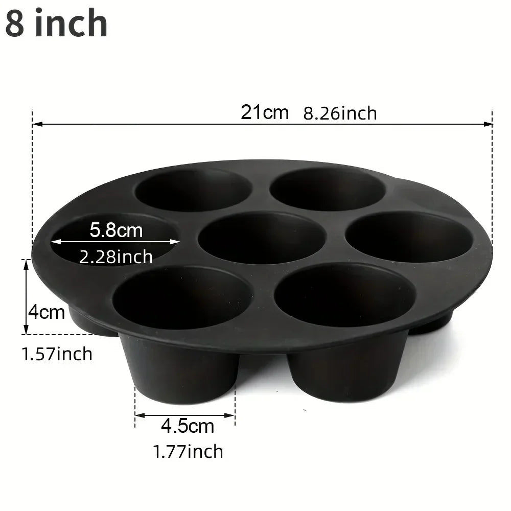 Silicone Muffin Tin for Hot Air Fryer - Non - Stick & Flexible for Muffins , Cupcakes & Snacks