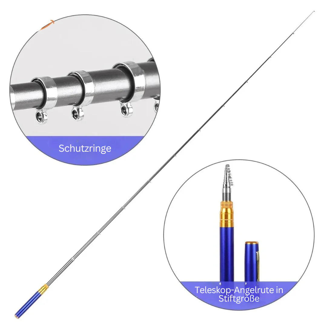 Compact Fishing Set with Telescopic Rod - Portable Fishing Rod for Travelling