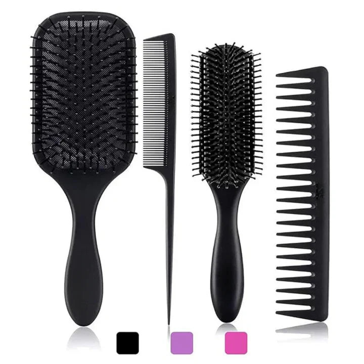 4-Piece Detangling Hairbrush Set