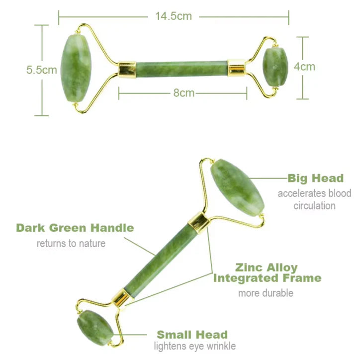 Instant Glow Gua Sha & Jade Roller Set | For Radiant Skin and Natural Relaxation