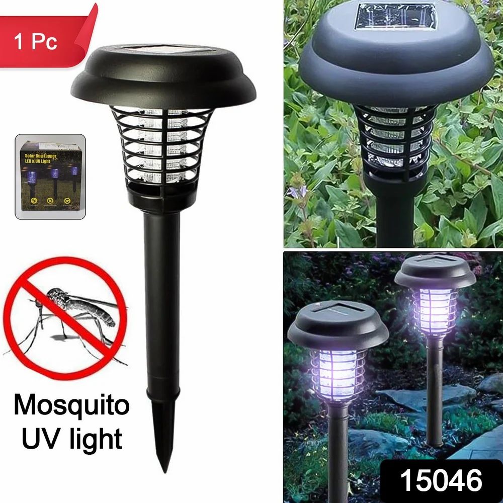 Solar Insect Killer With Led Light - Waterproof Garden Light For Mosquito Repellent