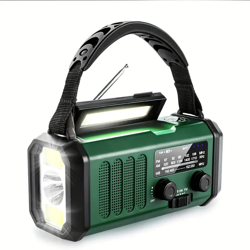 Solar Emergency Radio with Powerbank - Crank Radio with Led Torch for Camping & Outdoor