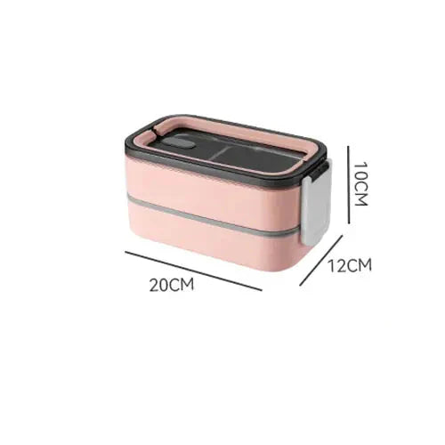 2 - Layer Stainless Steel Bento Lunch Box with Lid