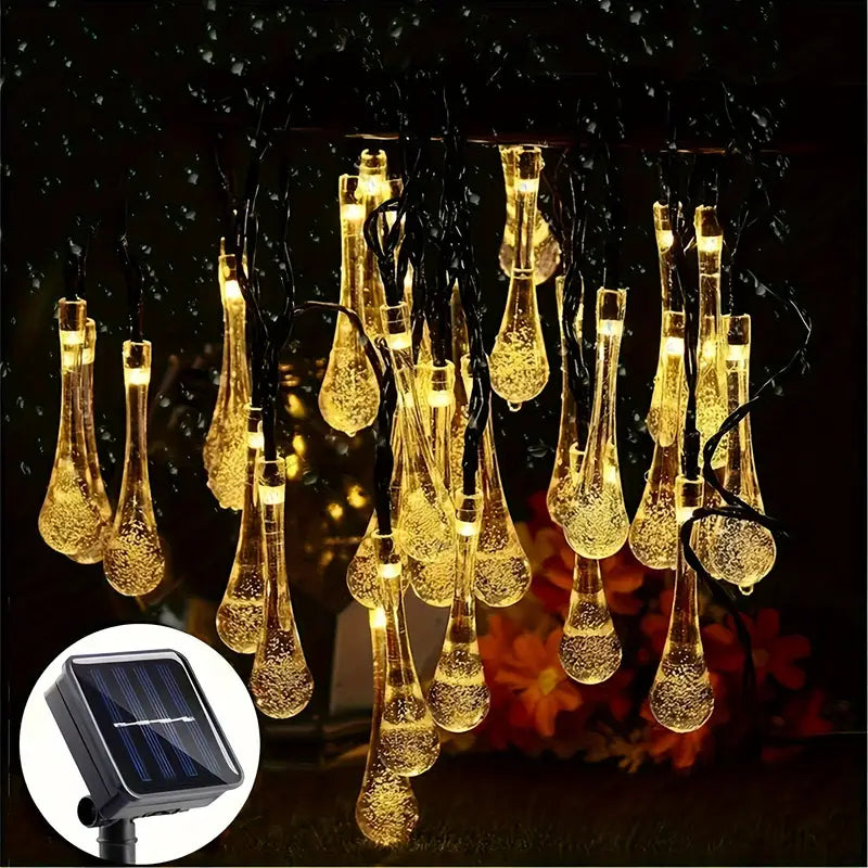 Solar Led Fairy Lights - Colourful Drop Lights For Garden Patio And Decoration