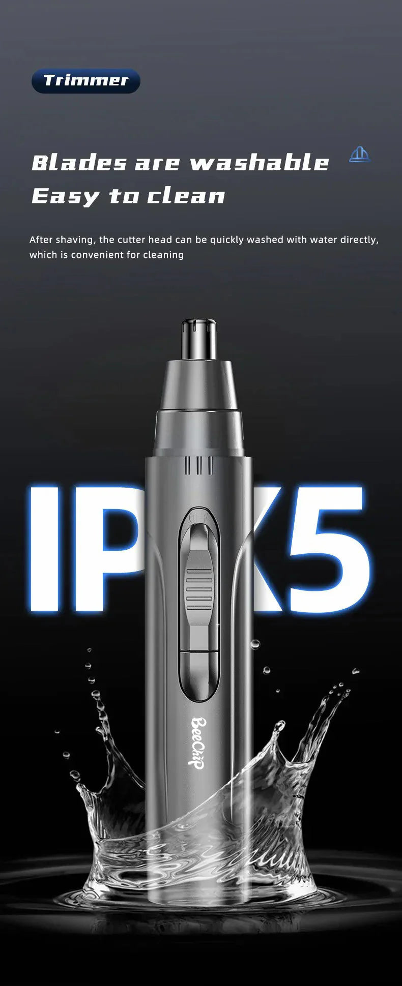 Professional Painless Nose and Ear Hair Trimmer for Men and Women
