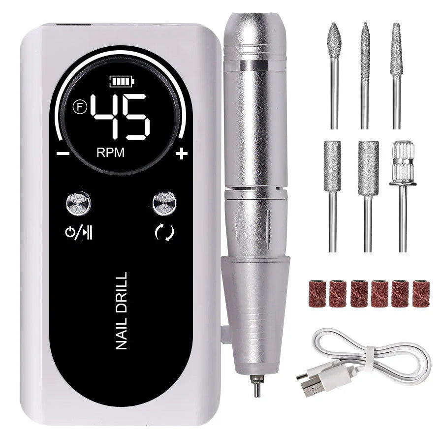 High-performance 45000rpm Portable Electric Nail Drill With Battery Quiet Design For Professional Manicure