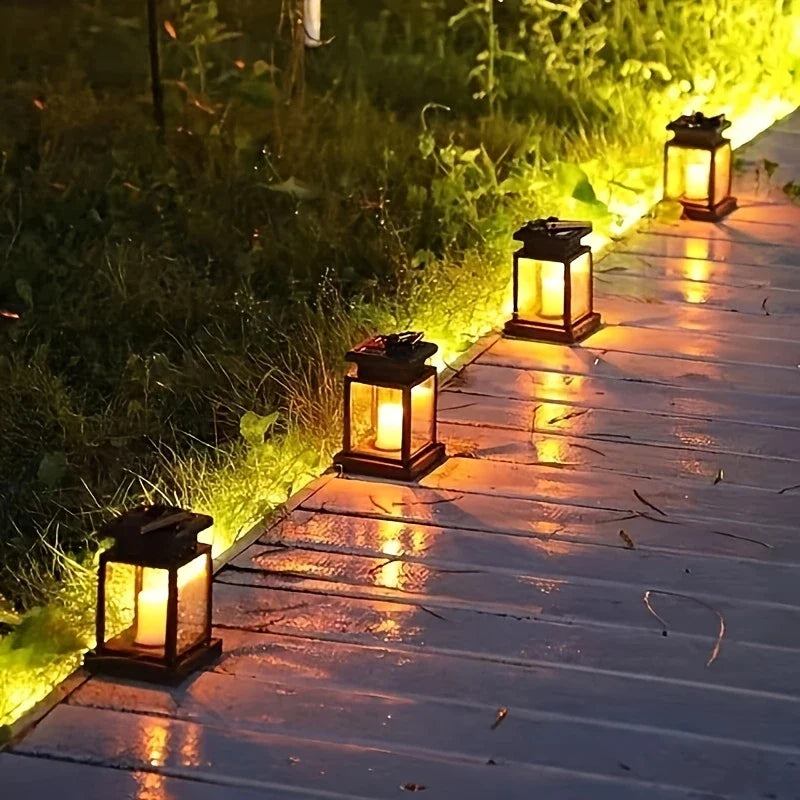 Solar Led Lantern With Light Wire And Hanging Clip - Waterproof Garden Lighting For Patio And Balcony!