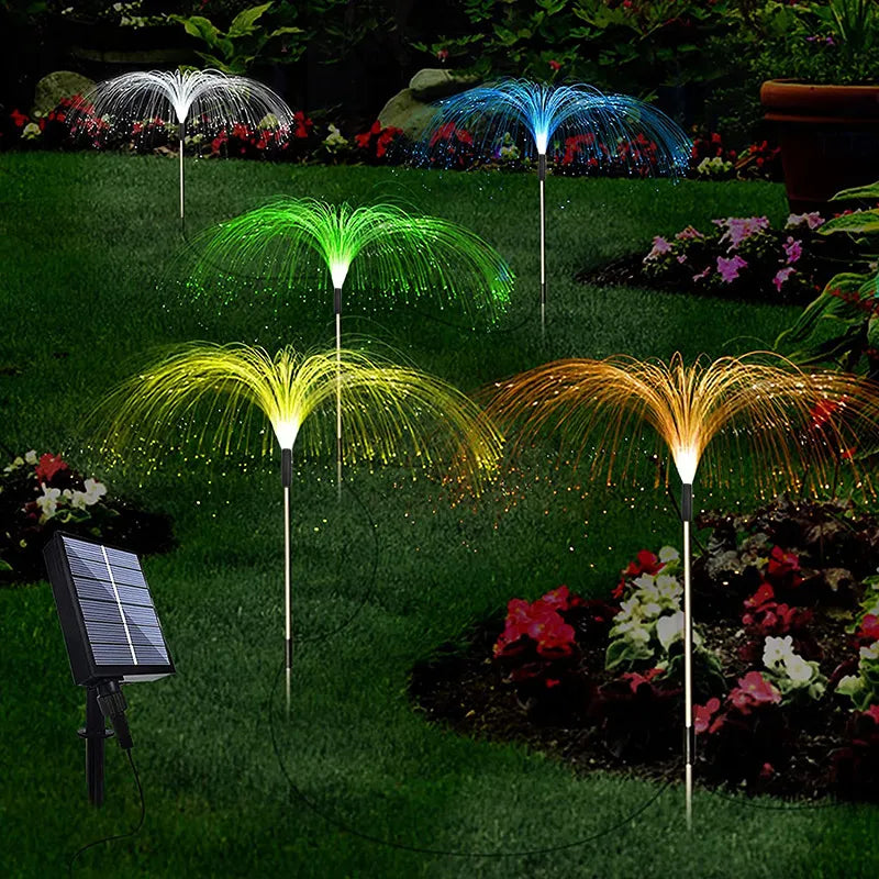 Solar Garden Light With Colour Change - LED Lawn Light For Garden & Patio, Firework Design