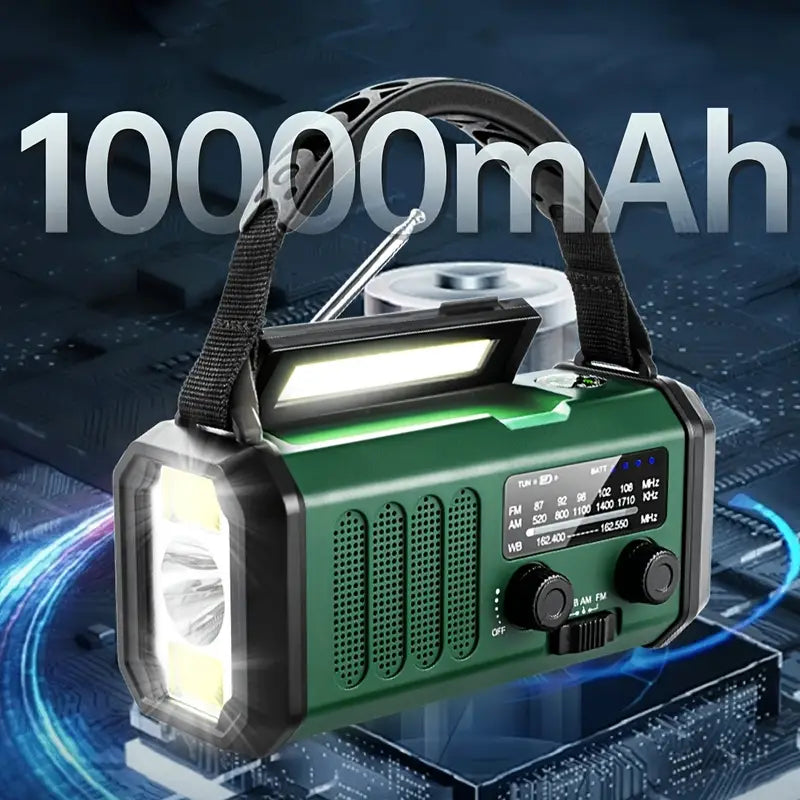 Solar Emergency Radio with Powerbank - Crank Radio with Led Torch for Camping & Outdoor