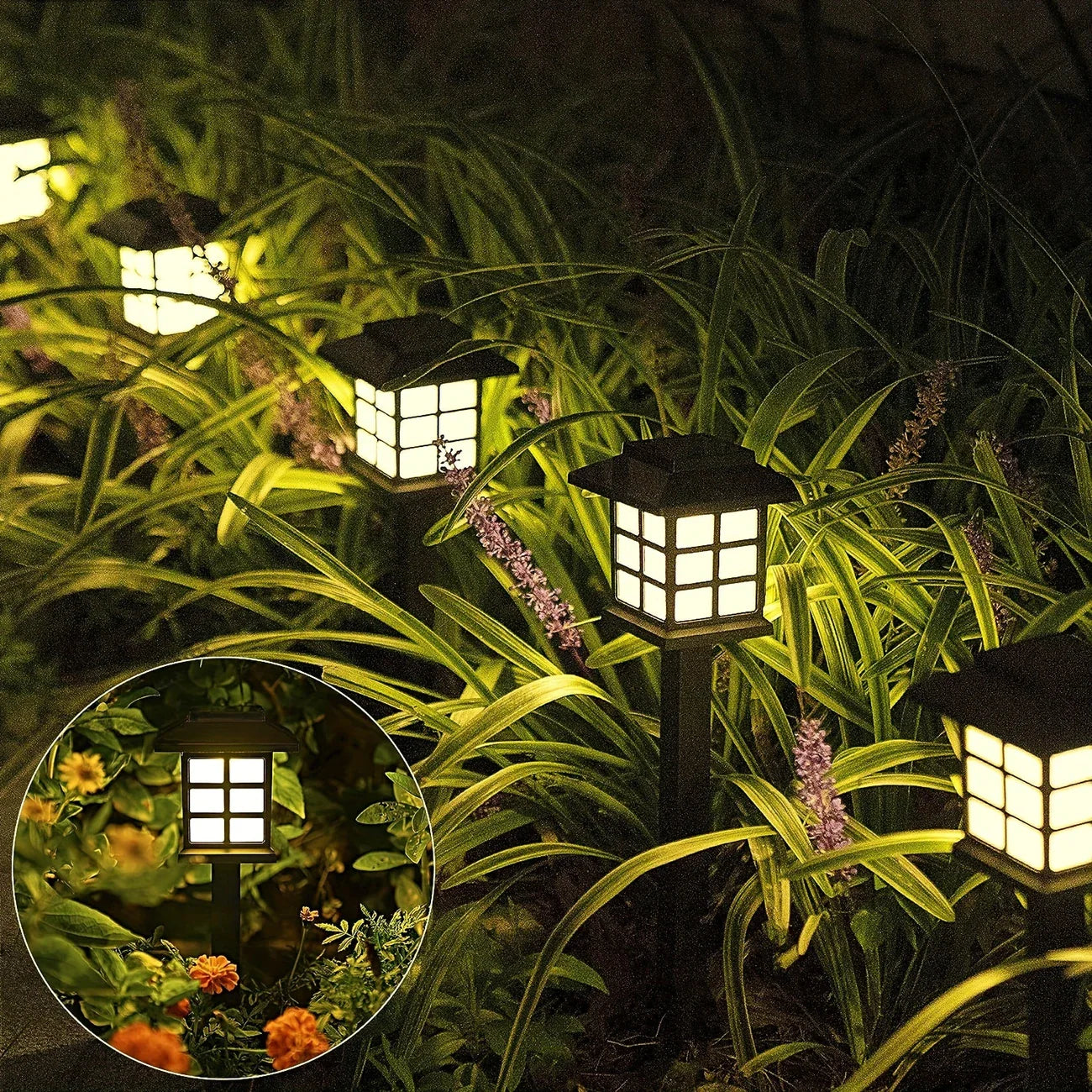 Lantern - Style Solar Garden Lights - Waterproof Led Path Lighting For Outdoor Areas