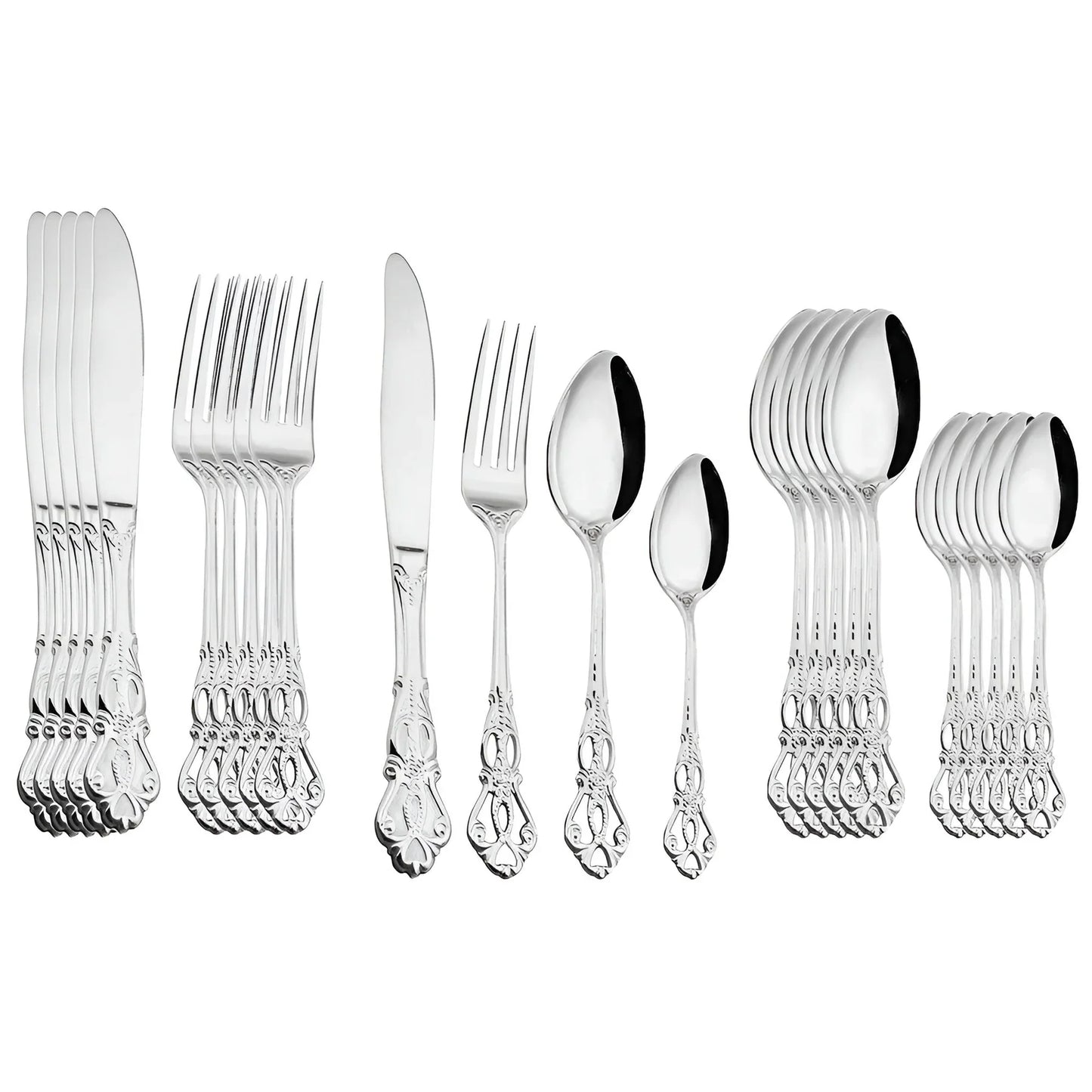 Luxurious 24 - Piece Gold Cutlery Set with Elegant Decoration