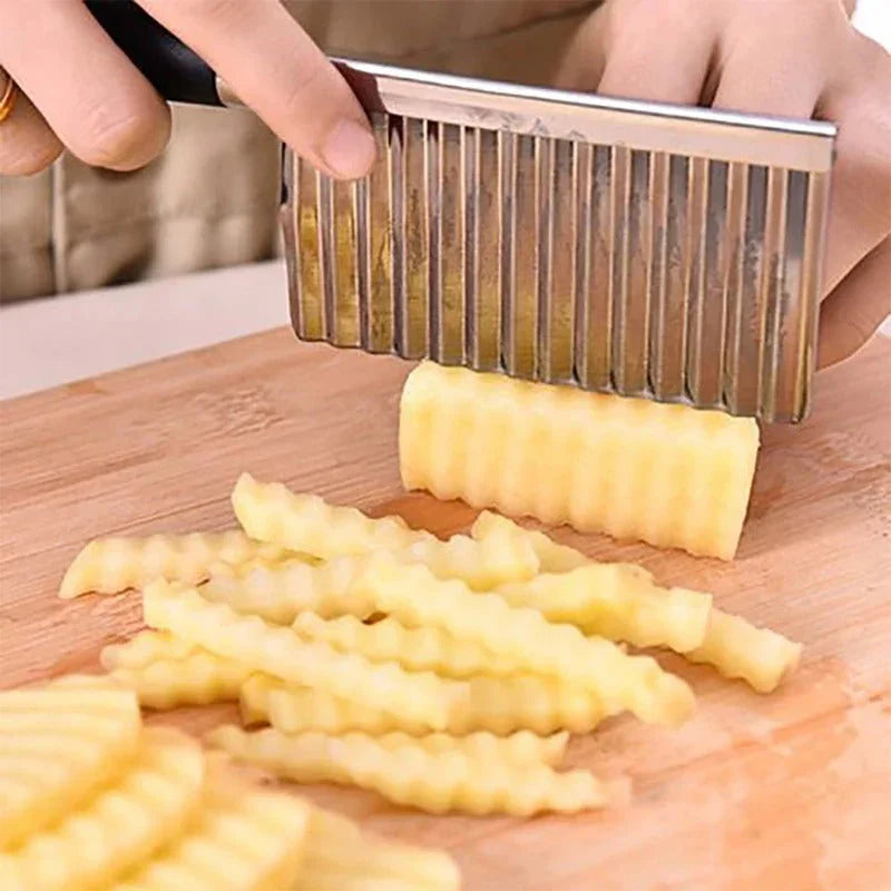 Stainless Steel Vegetable Knife - Serrated Knife for Chips & Vegetables