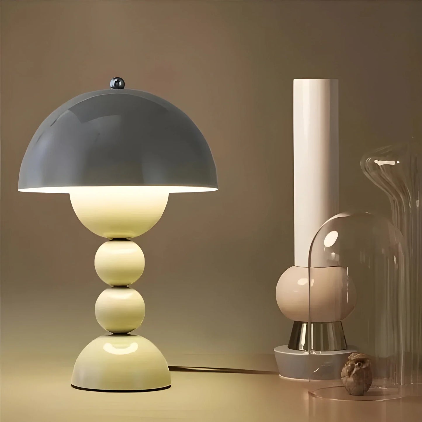 Modern Table Lamp in Scandinavian Design with Gold Accents