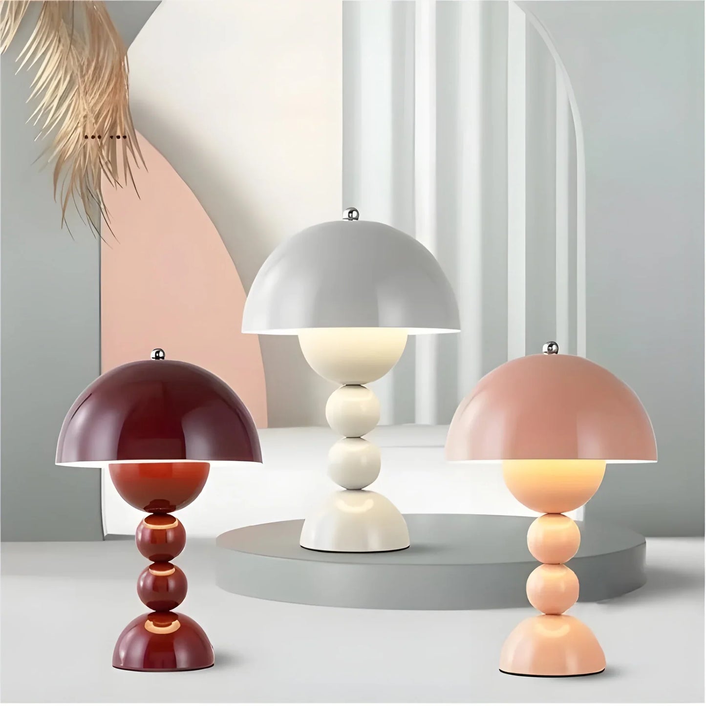 Modern Table Lamp in Scandinavian Design with Gold Accents