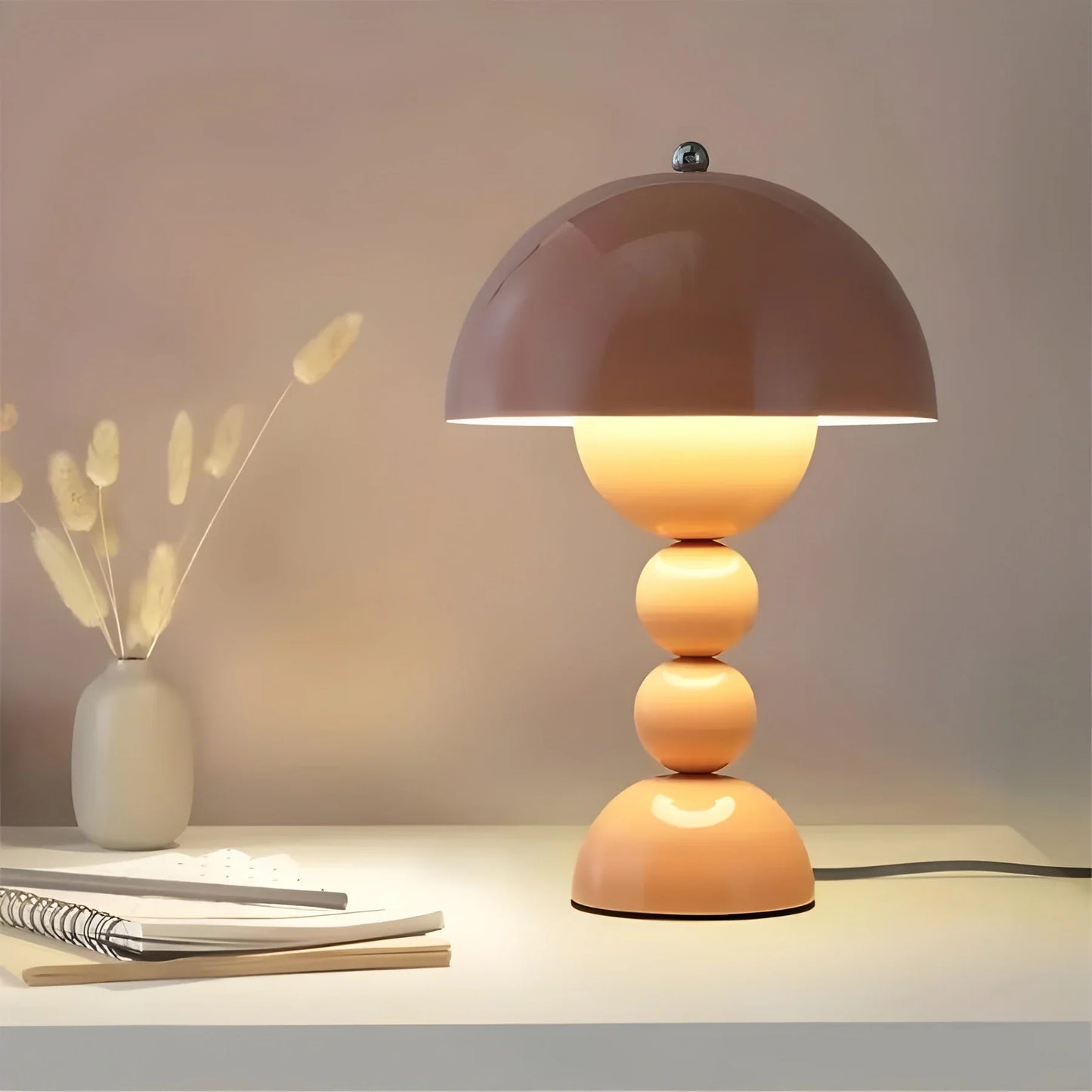 Modern Table Lamp in Scandinavian Design with Gold Accents