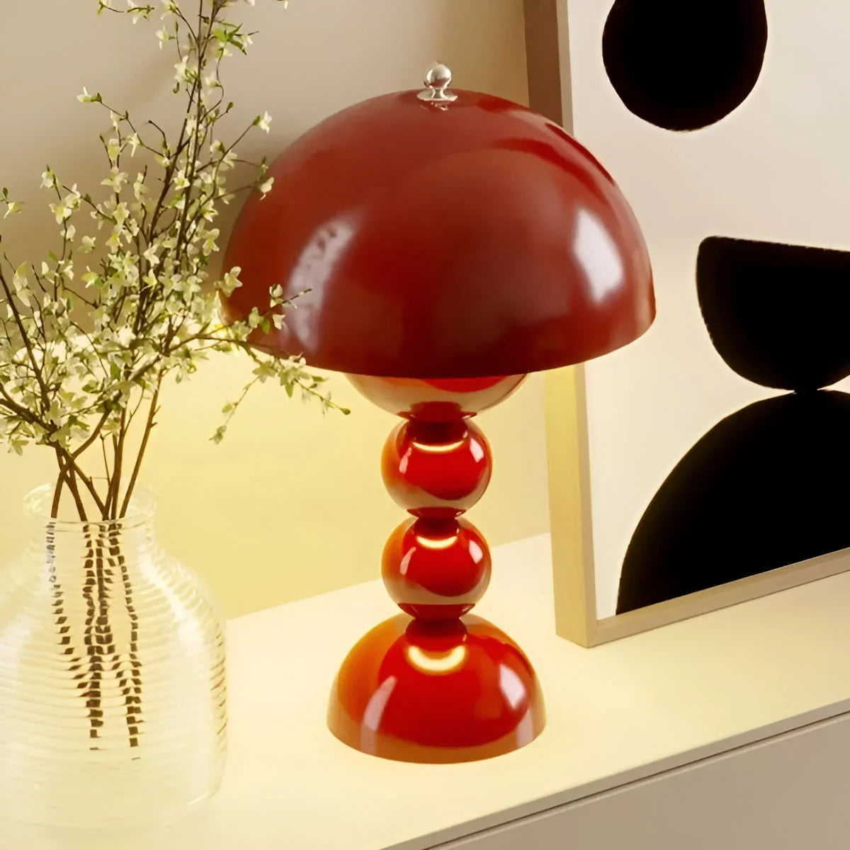 Modern Table Lamp in Scandinavian Design with Gold Accents
