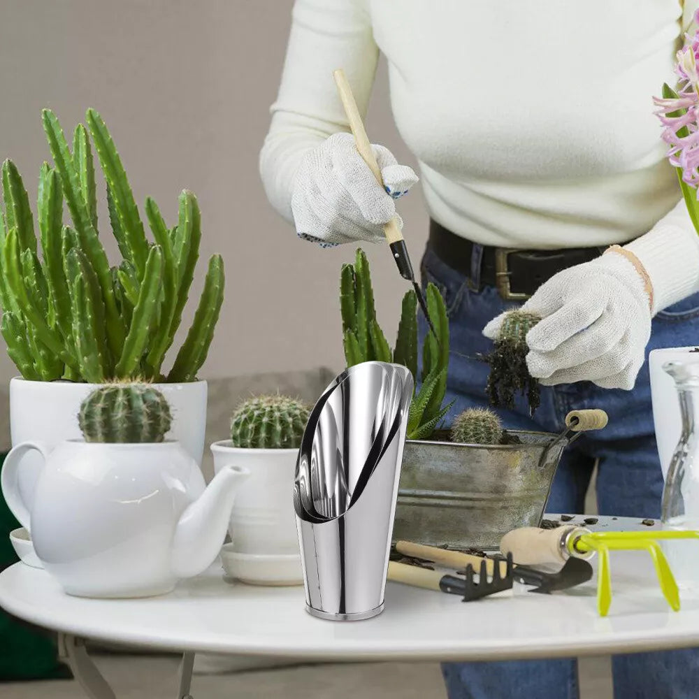 Stainless Steel Shovel for Potting Soil - Robust Planting Shovel for Garden and Balcony