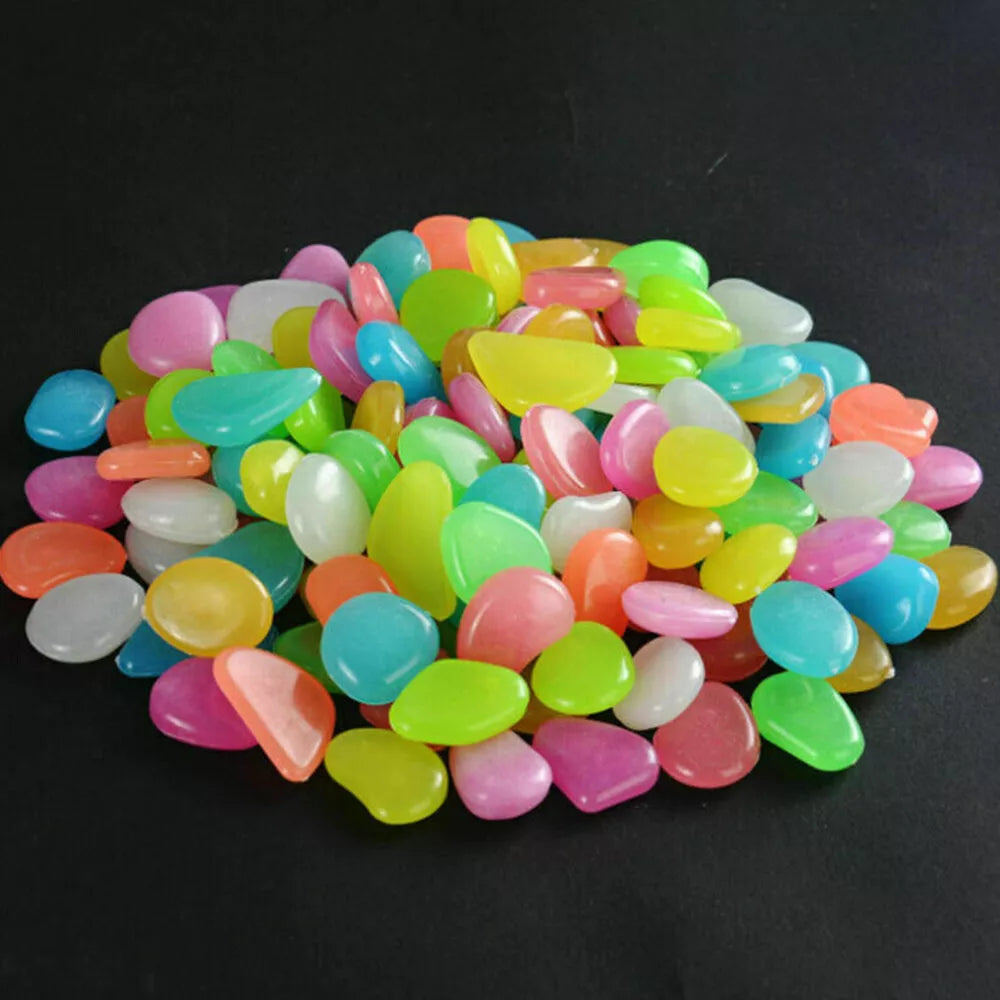 Luminous Stones for Garden & Decoration - Phosphorescent Pebbles in Various Colours