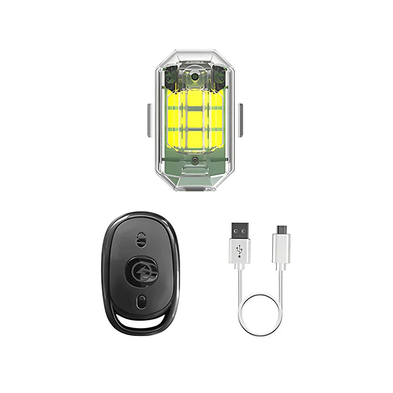 Wireless LED Motorbike Tail Light - Rechargeable Remote Control For Brake And Warning Light