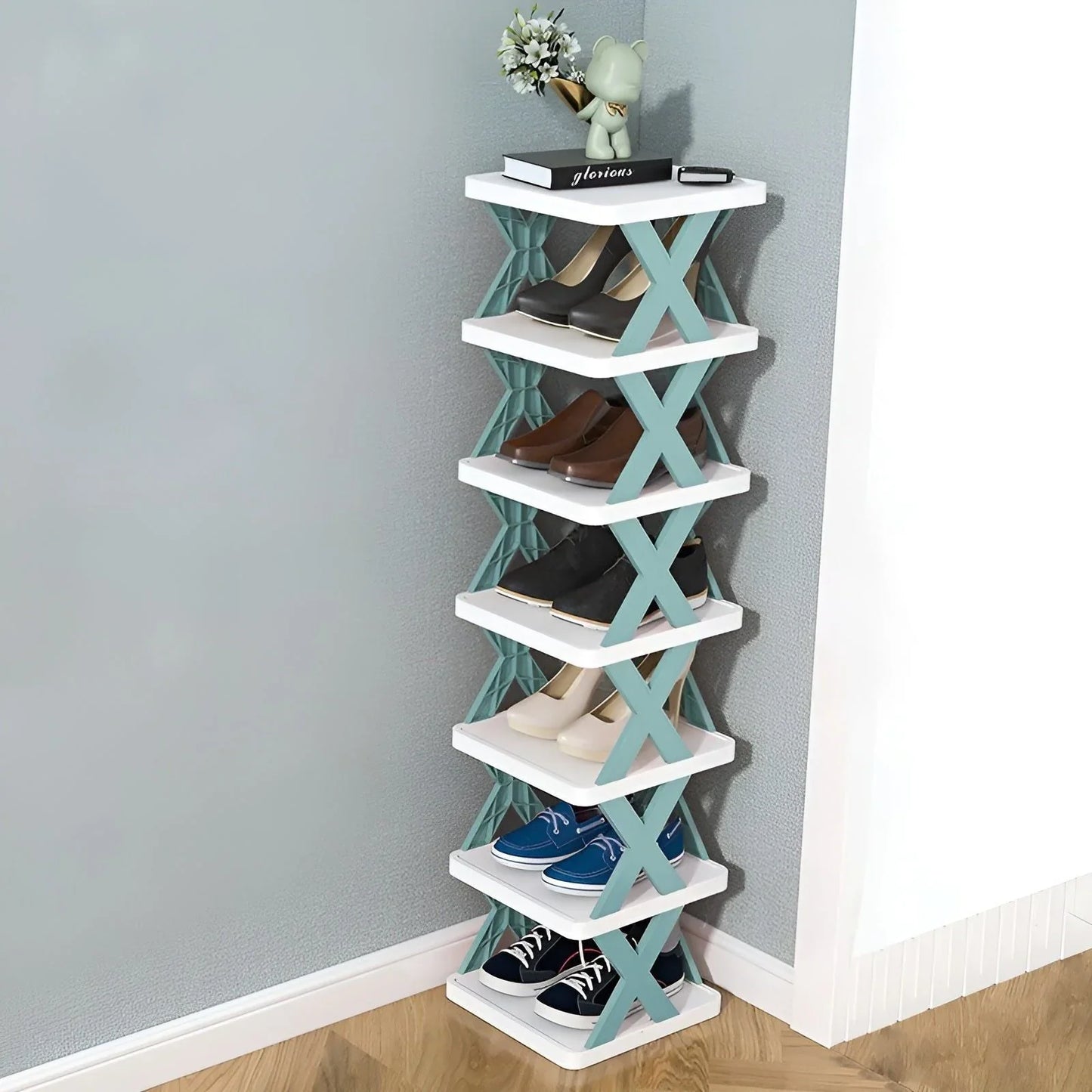 Multifunctional and Foldable Shoe Rack for Space - Saving Storage