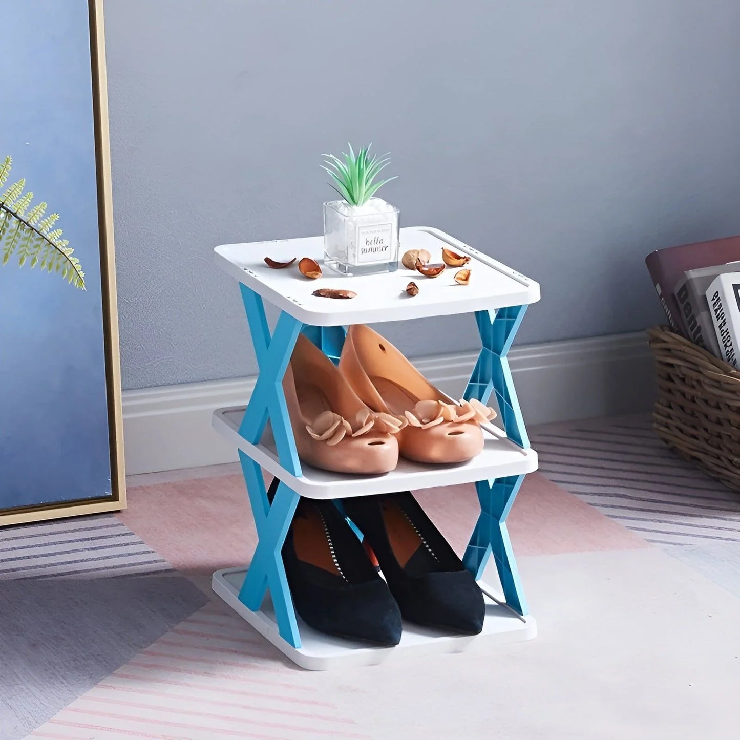 Multifunctional and Foldable Shoe Rack for Space - Saving Storage