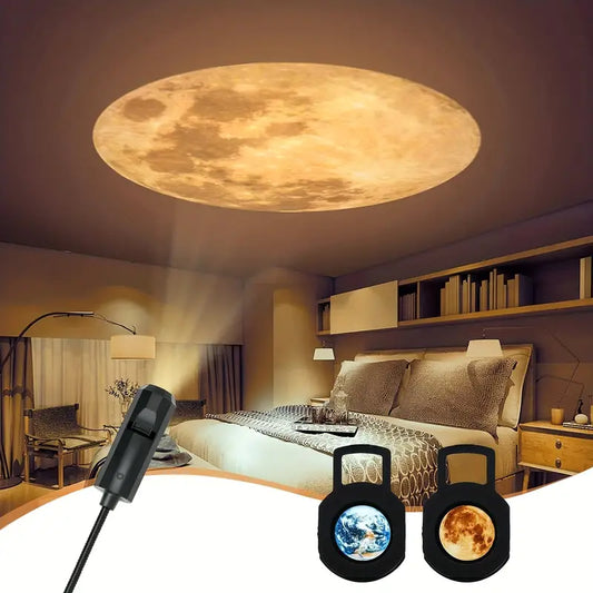 Earth and Moon Projection Lamp - Atmospheric Ceiling Lighting for Your Home