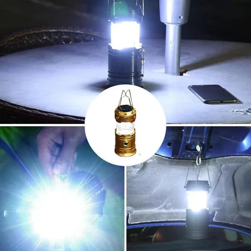 Solar Camping Lamp With Usb Charging - Portable Led Lantern For Outdoor Activities And Emergencies