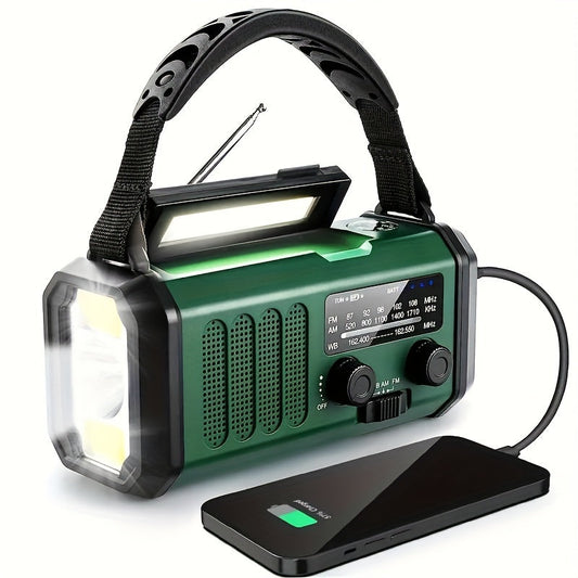 Solar Emergency Radio with Powerbank - Crank Radio with Led Torch for Camping & Outdoor