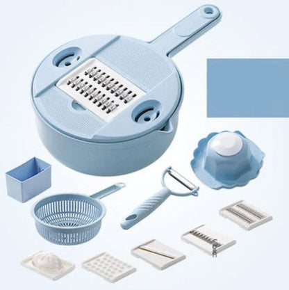 Multifunctional Vegetable Slicer with Sieve - 3 - In-1 Kitchen Grater for Vegetables & Fruit | Practical Kitchen Helper with Drip Tray