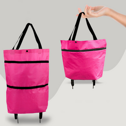 2 - In-1 Foldable Shopping Bag with Wheels