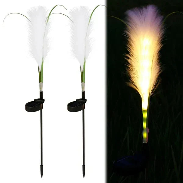 Decorative Rattan Garden Lighting - Solar Lamp In Grass Design For Outdoor Use