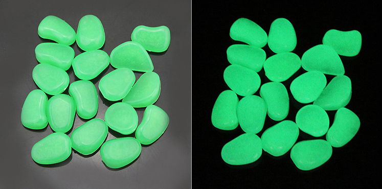Luminous Stones for Garden & Decoration - Phosphorescent Pebbles in Various Colours