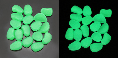 Luminous Stones for Garden & Decoration - Phosphorescent Pebbles in Various Colours
