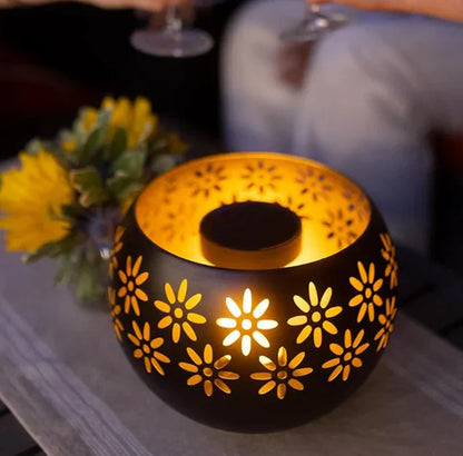 Flower Pattern Candle Lamp - Decorative LED Table Lamp For Stylish Lighting