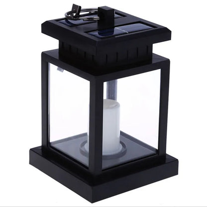 Solar Lantern With LED Candle - Hanging Lamp For Garden & Terrace , Decorative Light For Outdoor Use