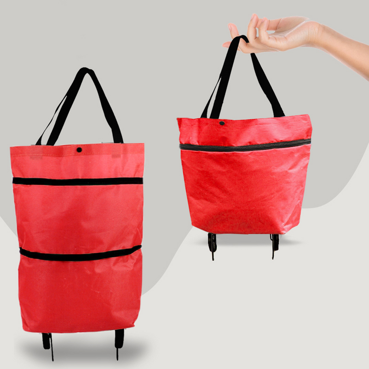 2 - In-1 Foldable Shopping Bag with Wheels