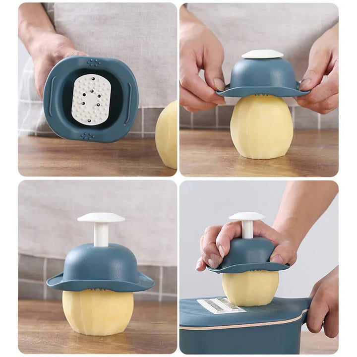 Multifunctional Vegetable Slicer with Collecting Tray - Practical Kitchen Helper for Easy Slicing , Grating & Planing