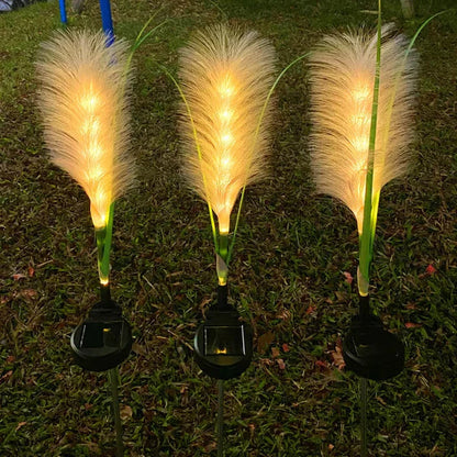 Decorative Rattan Garden Lighting - Solar Lamp In Grass Design For Outdoor Use