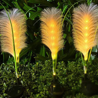Decorative Rattan Garden Lighting - Solar Lamp In Grass Design For Outdoor Use