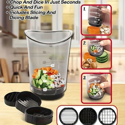 3 - In-1 Manual Vegetable Cutter and Chopper