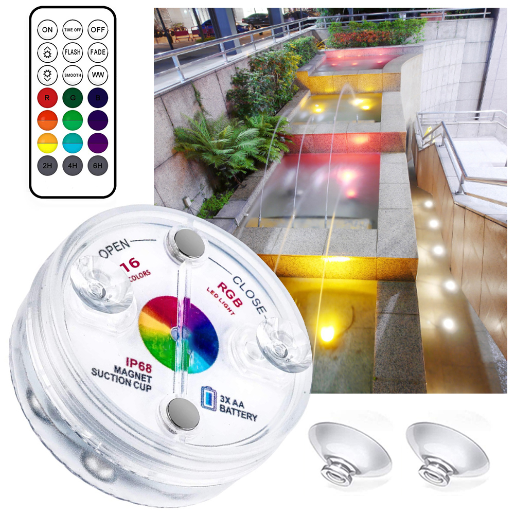 Underwater Led Light With Remote Control - Rgb Multicolour Pool Lighting For Bathrooms And Ponds