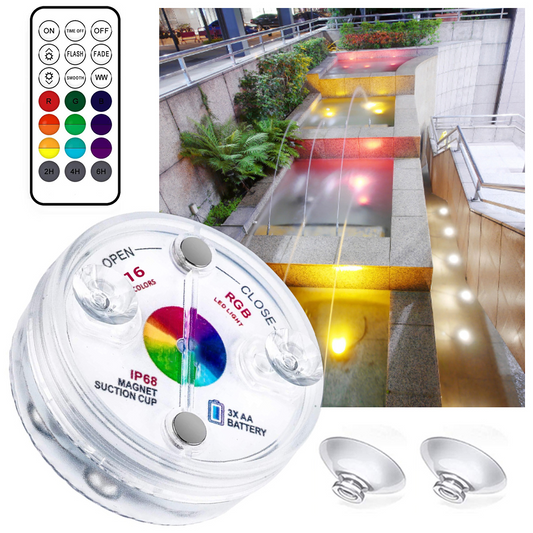Underwater Led Light With Remote Control - Rgb Multicolour Pool Lighting For Bathrooms And Ponds