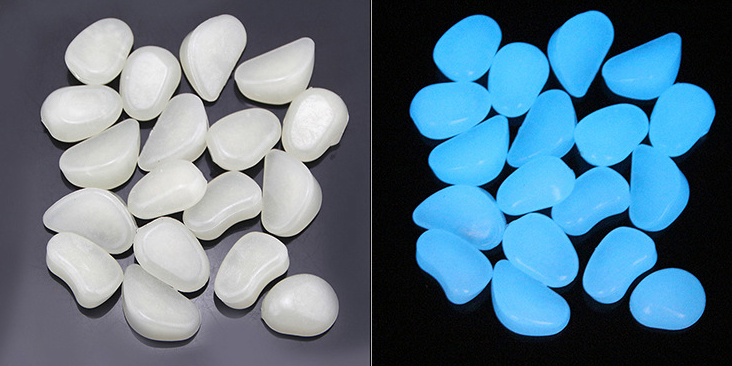 Luminous Stones for Garden & Decoration - Phosphorescent Pebbles in Various Colours