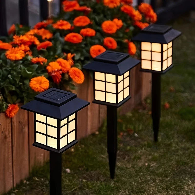 Lantern - Style Solar Garden Lights - Waterproof Led Path Lighting For Outdoor Areas