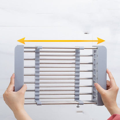 Extendable Sink Draining Rack - Space - Saving Crockery and Vegetable Holder for the Kitchen