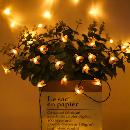 Solar Fairy Lights Bee - LED Decorative Lights For Garden & Patio , Outdoor Lighting With Bee Design
