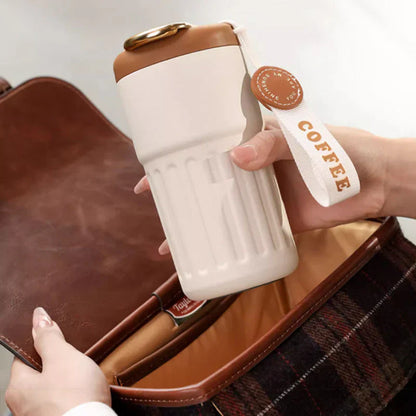 Compact Thermo Mug with Temperature Display - 410 Ml Mug for Hot and Cold Drinks