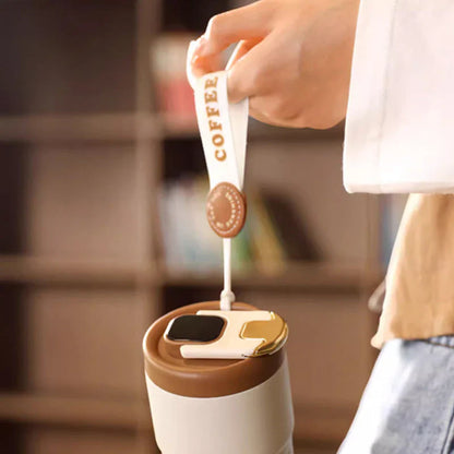 Compact Thermo Mug with Temperature Display - 410 Ml Mug for Hot and Cold Drinks