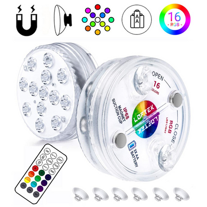 Underwater Led Light With Remote Control - Rgb Multicolour Pool Lighting For Bathrooms And Ponds